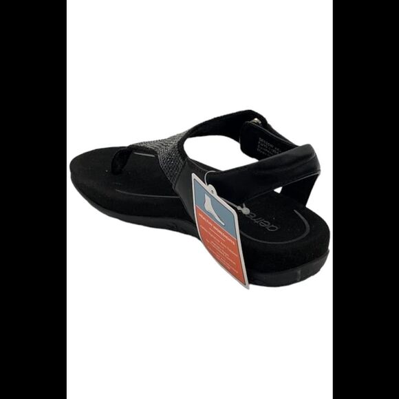 Aetrex Kelly Sparkle Orthotic Thong Sandal Black - Medium - Picture 3 of 3